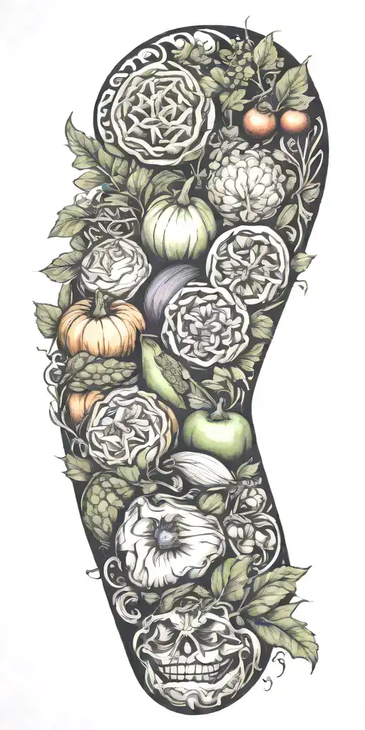 vegetables tattoo design idea