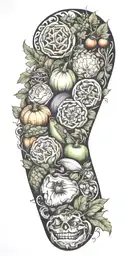 vegetables tattoo design idea