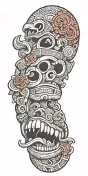 Mayan tongue tattoo design idea
