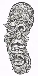 Mayan tongue tattoo design idea