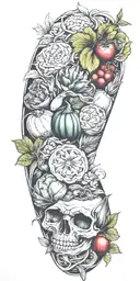vegetables tattoo design idea