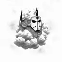 gta san andreas inspired, broken dreams a cloud thats broken in 2 piecses  tattoo design idea