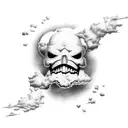 gta san andreas inspired, broken dreams a cloud thats broken in 2 piecses  tattoo design idea