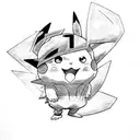 goku y pikachu tattoo design idea