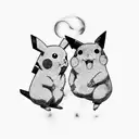 goku y pikachu tattoo design idea