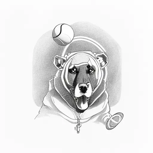 Yukon with a tennis ball tattoo design idea