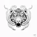 Snake and Tiger tattoo design idea
