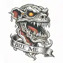"Bite Me" on neck tattoo design idea