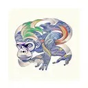 cubist bonobo tattoo design idea