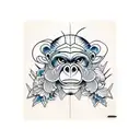 cubist bonobo tattoo design idea