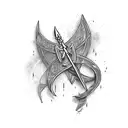 Arrow and bow tattoo design idea