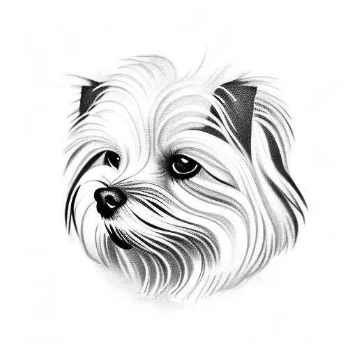 maltese dog tattoo design idea