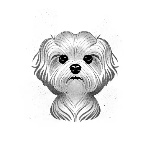 maltese dog tattoo design idea