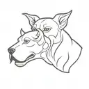 cerberus head tattoo design idea