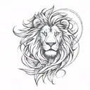 draw a tattoo for me. Draw a lion that symbolized freedom. It has to be a sketch style. It has some lines around it.  tattoo design idea