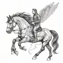 draw a tattoo for me. Draw a horse that symbolized freedom. It has to be a sketch style. It has some lines around it. tattoo design idea