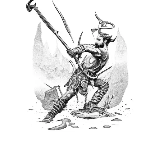 David slaying Goliath tattoo design idea