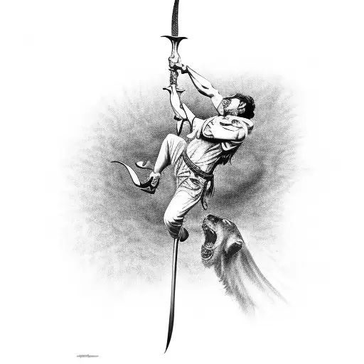 David slaying Goliath tattoo design idea