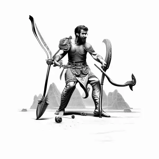 David slaying Goliath tattoo design idea