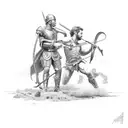 David slaying Goliath tattoo design idea
