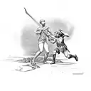 David slaying Goliath tattoo design idea