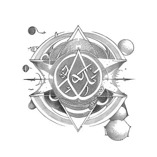 aquarius, islam, lucky, conquerer of earth, mysticism, greatness, powerful tattoo design idea