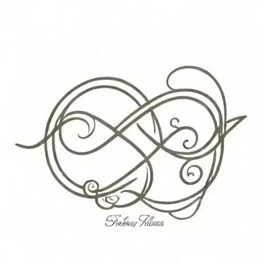 infinity sign with the names Victoria and Alexander tattoo design idea
