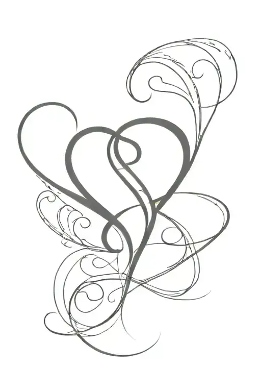 A sketch of a heart tattoo on top of it is an infinity sign on which the names Alexander and Victoria are written tattoo design idea
