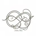 infinity sign with the names Victoria and Alexander tattoo design idea