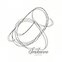 infinity sign with the names Victoria and Alexander tattoo design idea