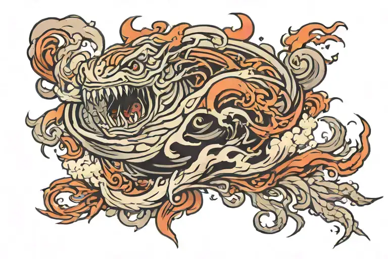 tornado running tattoo design idea