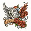 together forever tattoo design idea