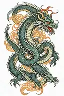 ouryu dragon flying tattoo design idea