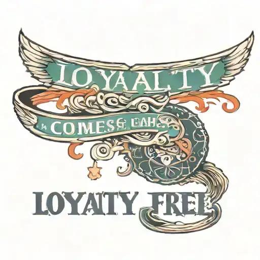 Tattoo that says "Loyalty comes Free" tattoo design idea