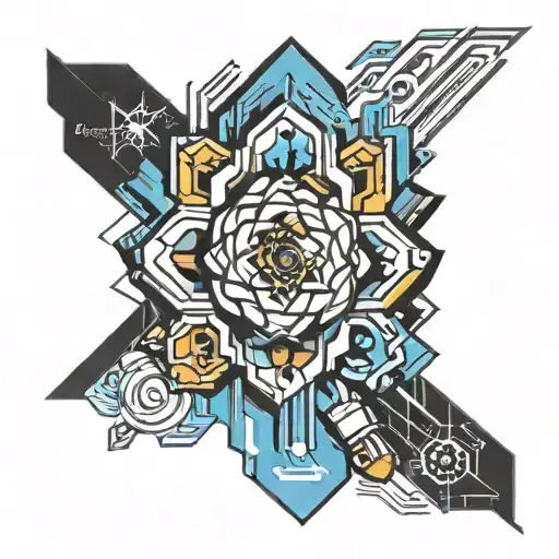 detroit become human conpletely blue armband tattoo design idea