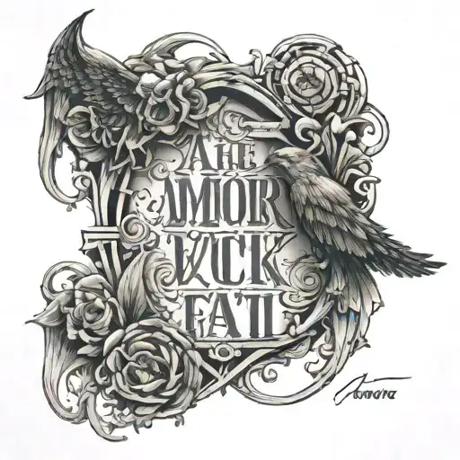 Amor Fati written in John wick Back tattoo design tattoo design idea