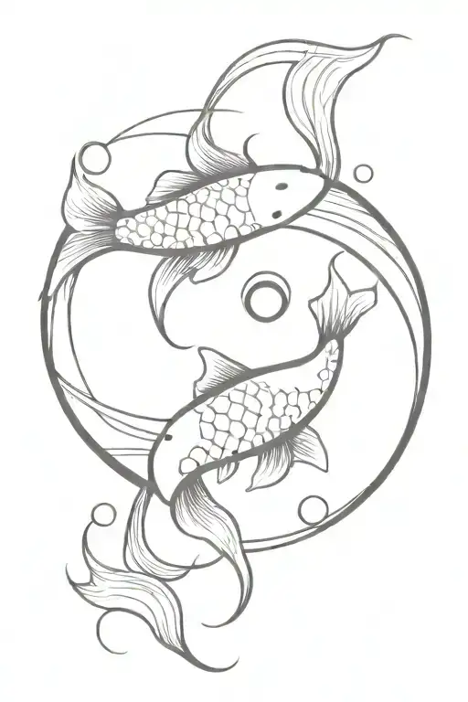 koi fish yin yang tattoo design idea