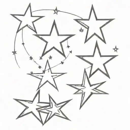 3 4-point stars overlapping each other tattoo design idea