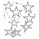 3 4-point stars overlapping each other tattoo design idea