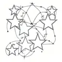 3 4-point stars overlapping each other tattoo design idea