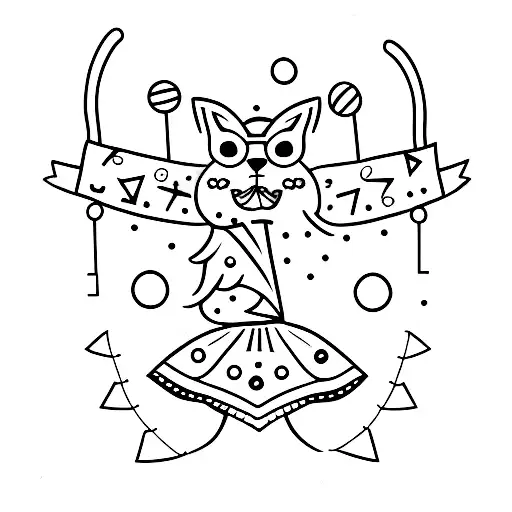A minimalist tattoo of a cheerleader with pom-poms tattoo design idea