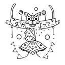 A minimalist tattoo of a cheerleader with pom-poms tattoo design idea