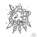 A minimalist tattoo of a cheerleader with pom-poms tattoo design idea