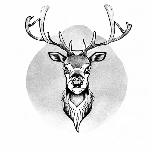 reindeer with runes tattoo design idea