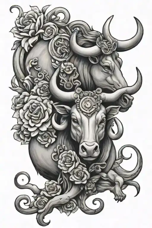 Taurus, libra, cancer and Pisces animal themed tattoo design idea