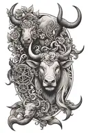 Taurus, libra, cancer and Pisces animal themed tattoo design idea