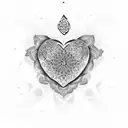 A tattoo of a heart-shaped mandala with intricate patterns, symbolizing love and spirituality tattoo design idea