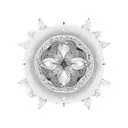 A tattoo of a heart-shaped mandala with intricate patterns, symbolizing love and spirituality tattoo design idea