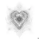 A tattoo of a heart-shaped mandala with intricate patterns, symbolizing love and spirituality tattoo design idea