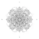 An elaborate mandala design incorporating religious symbols and patterns tattoo design idea